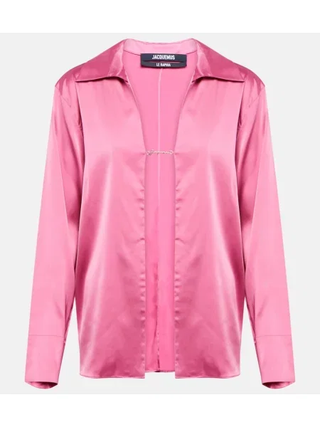 Cămașă Jacquemus din satin roz