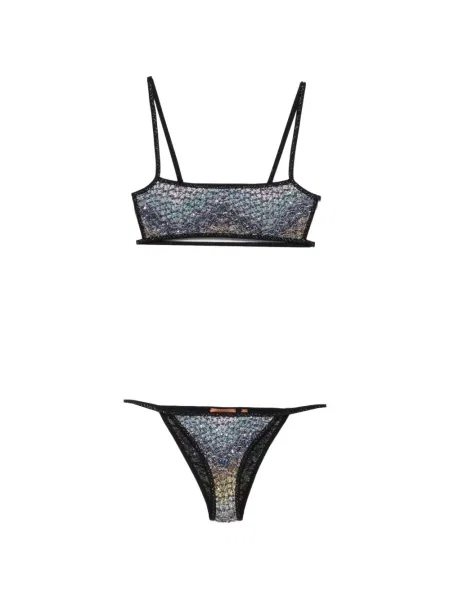 Flitteres kötött bikini Missoni kék