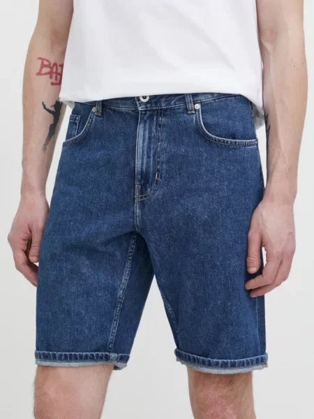 Дънков къс панталон Karl Lagerfeld Jeans тъмносиньо синьо
