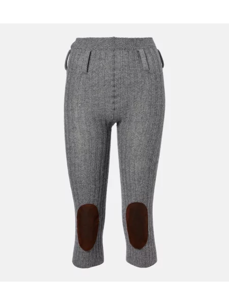 Pantaloni Prada de lână gri