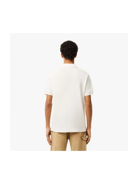 Gulerat scurt tricou Lacoste alb