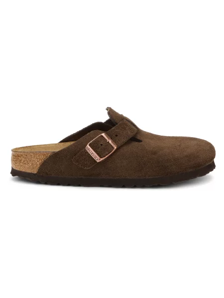 Klapki Birkenstock skórzane brązowe