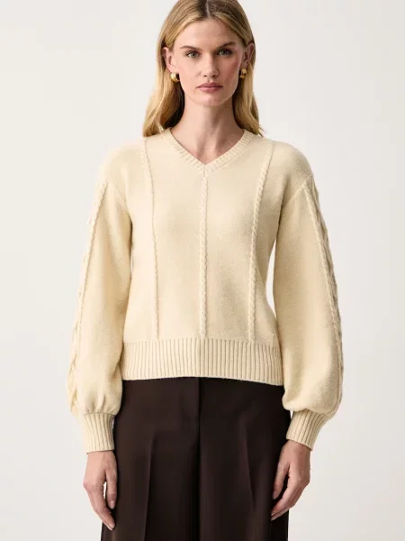 Pulover Armani Exchange de lână bej