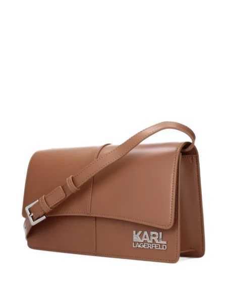 Crossbody torbica Karl Lagerfeld s autogramom smeđa