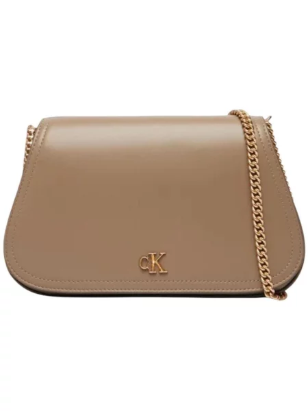 Geantă cu mânere cu lanț Calvin Klein kaki