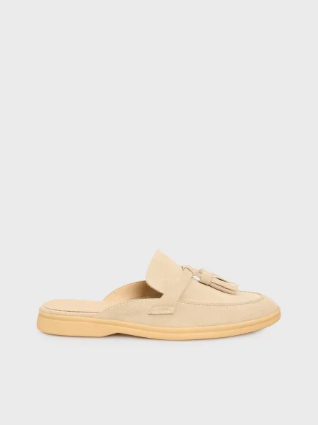 Кожаные мюли Prpy бежевые