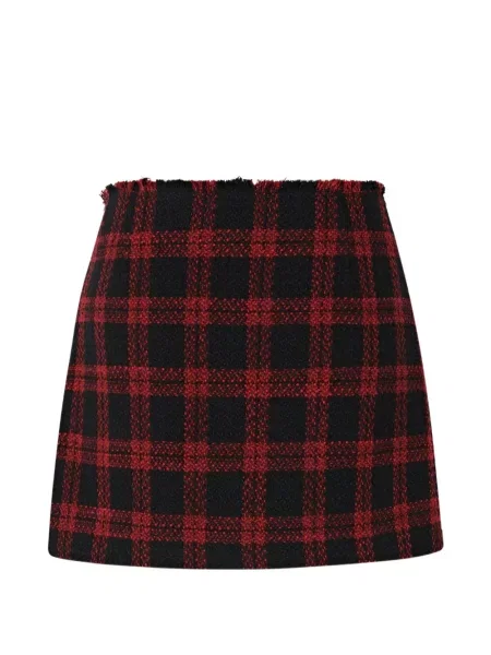 Fustă midi Pinko în carouri cu cataramă negru