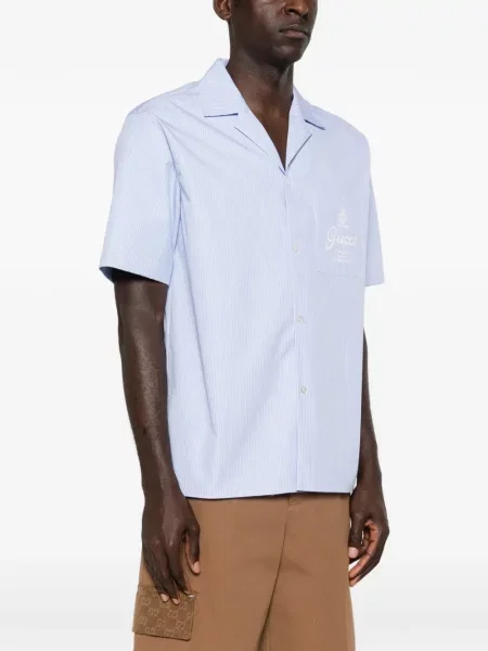 Риза Gucci на райета с автограф синьо