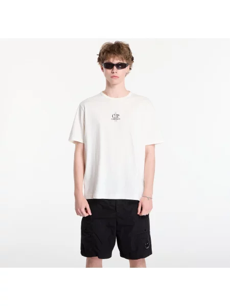 Tricou C.P. Company Jersey Short Sleeve Embroidery T-Shirt Gauze White M alb