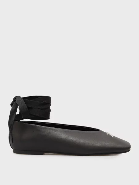 Кожаные балетки Tommy Jeans черные