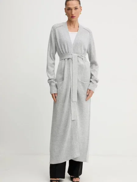 BOSS cardigan din lână gri