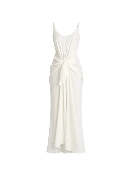 Rochie maxi Jw Anderson drapată de costum alb