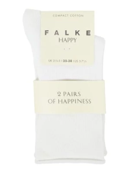 Skarpety z dodatkiem streczu w zestawie 2 szt. model ‘Happy’ Falke białe
