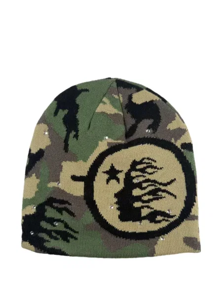 Maskáčové beanie čepice Hellstar zelené