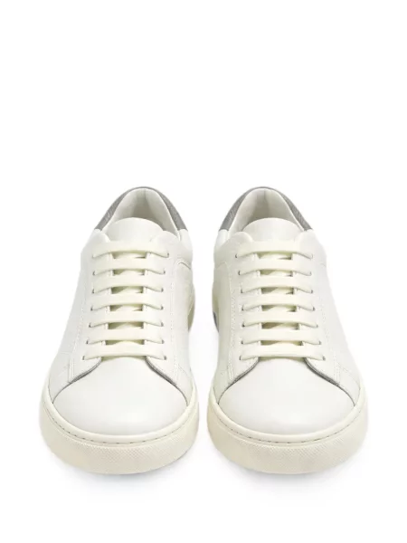 Sneakerși Doucal's cu șireturi din piele alb