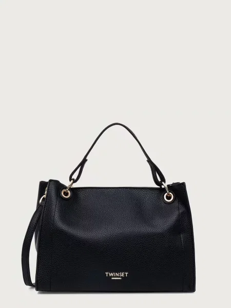 Geantă shopper Twinset din piele negru
