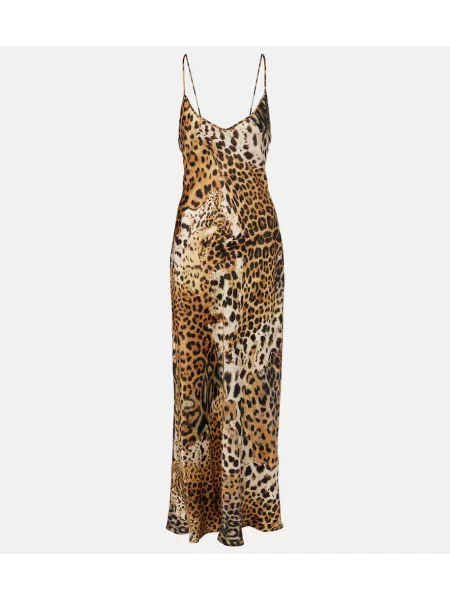Rochie Roberto Cavalli din satin cu imagine