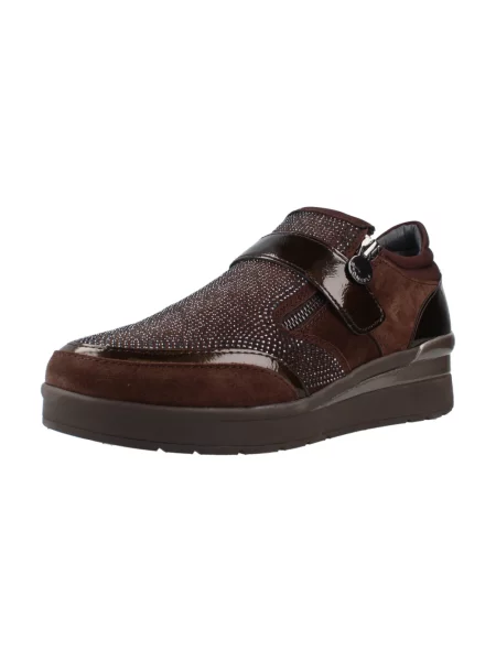 Welurowe sneakersy Stonefly brązowe