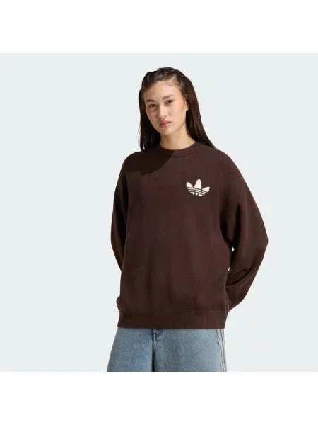 SWETER Z DZIANINY ADIDAS ORIGINALS ATHL DEPT brązowy