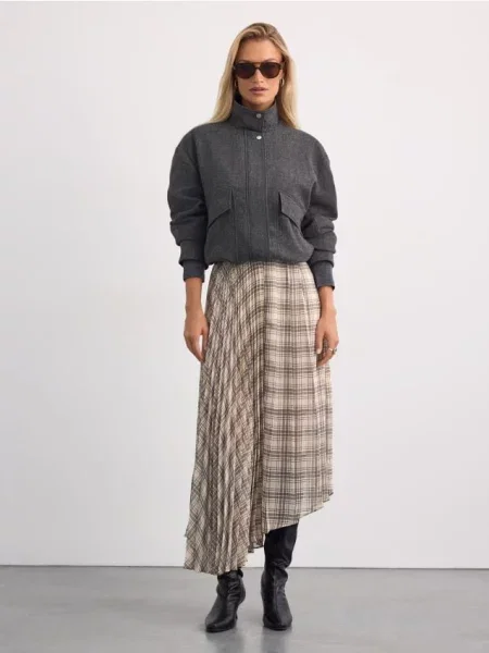 Mohito Klostuotas sijonas midi smėlio
