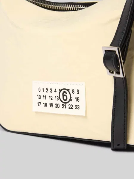 Torebka z detalem z logo Mm6 Maison Margiela beżowa