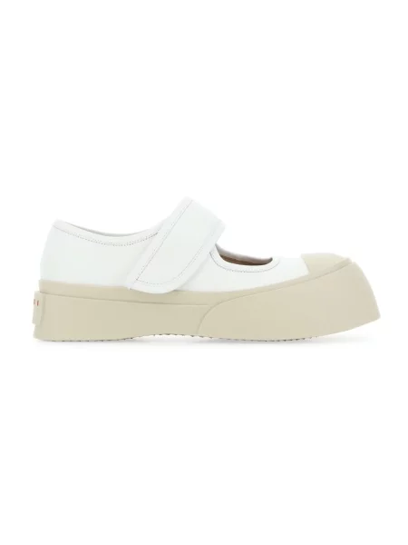 Sneakersy Marni skórzane na ramiączkach białe