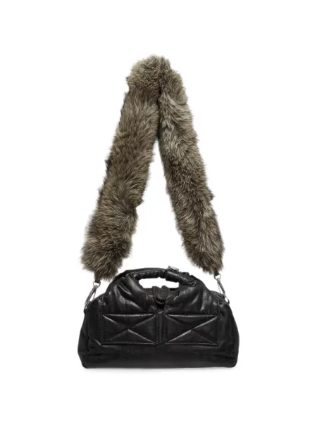 Geantă shopper Open Yy din piele negru