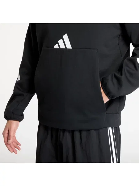Суичър с качулка Adidas Originals с качулка с принт черно
