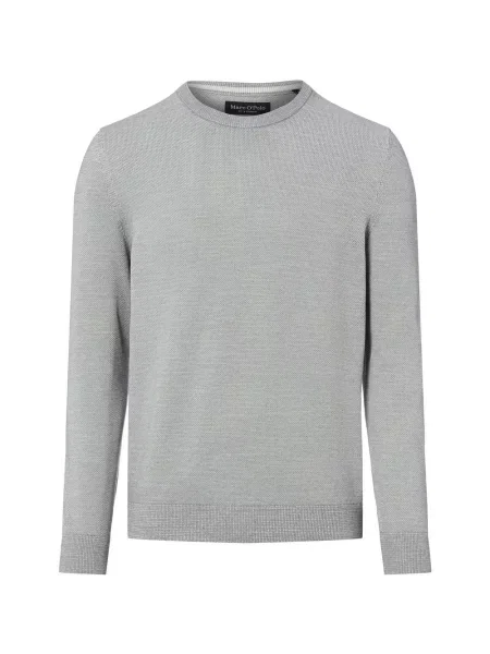 Marc O'Polo sweter z dzianiny Mężczyźni jednolity M srebrny