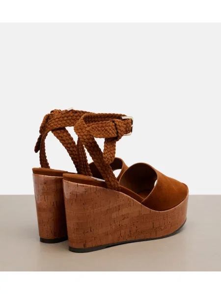 Sandale Jimmy Choo din piele de căprioară cu platformă maro