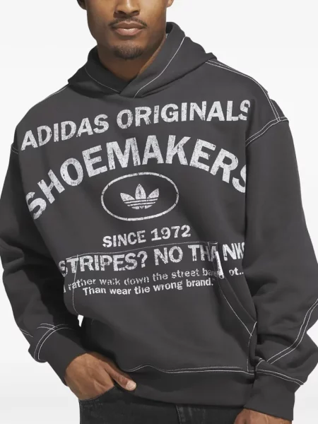 Sznurek ściągający kołnierzykowy podkoszulka Adidas w paski czarna