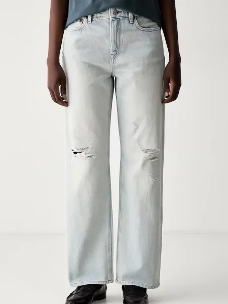 Calvin Klein Jeans blugi straight pentru femei albastru