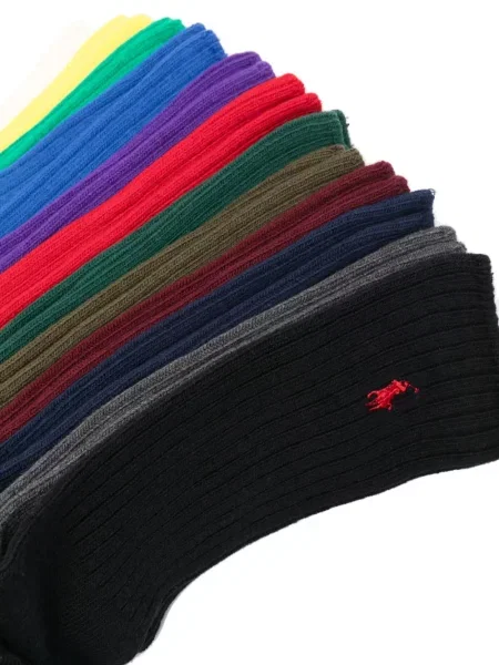 Vunena prugasta majica Polo Ralph Lauren s printom crna