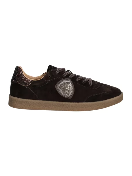 Sneakersy Blauer skórzane brązowe