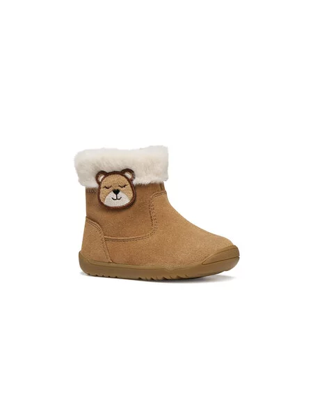 Čižmy Geox B Macchia Girl hnedá