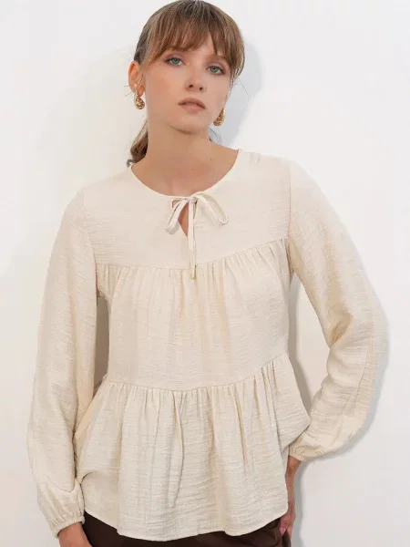 Bigdart Bluza Blusen kremna