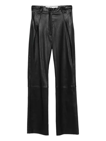 Spodnie Almaz skórzane plisowane czarne