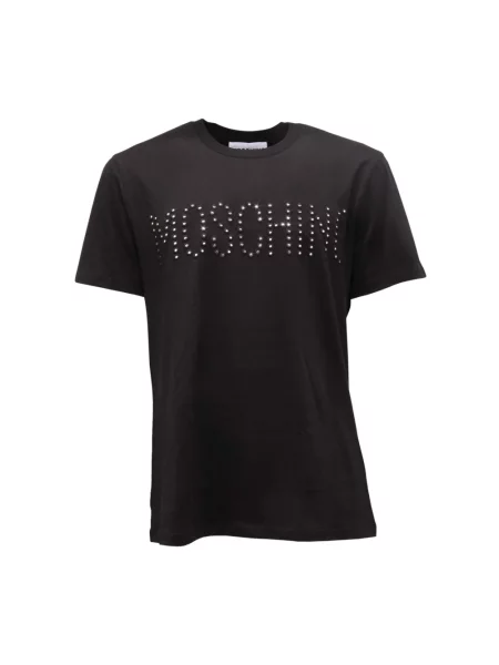 Koszulka Moschino w paski z paskiem czarna