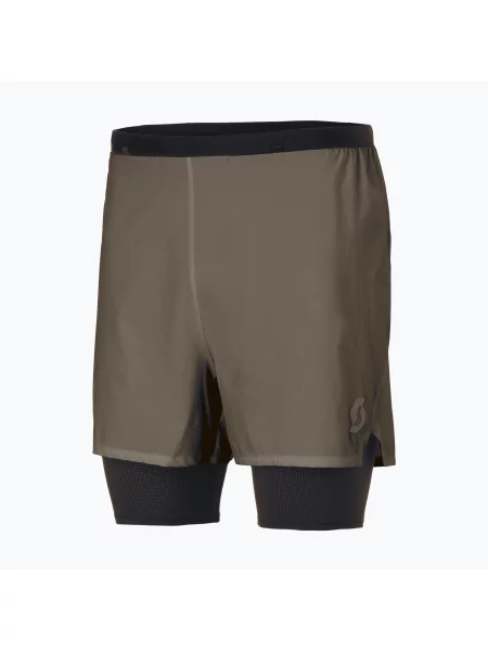 Pantaloni scurți de alergare pentru bărbați SCOTT Hybrid Endurance Tech wood grey/black negru