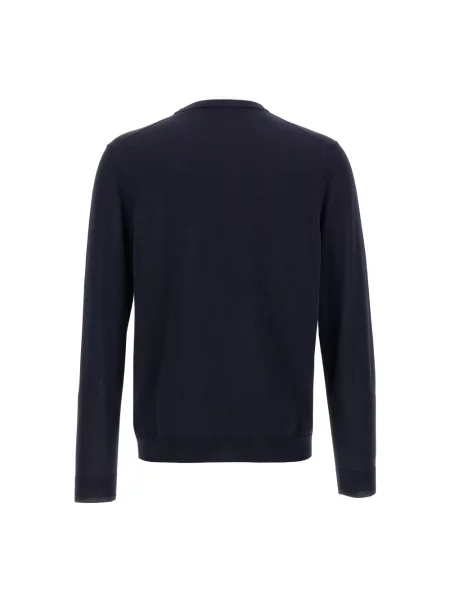 Sweter Zanone z krepy niebieski
