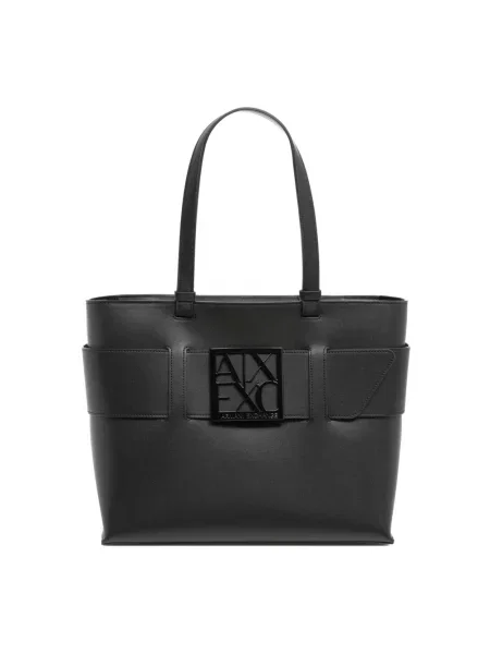 Duża shopperka Armani Exchange czarna