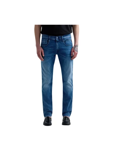 Zwężane dżinsy Replay Anbass niebieski