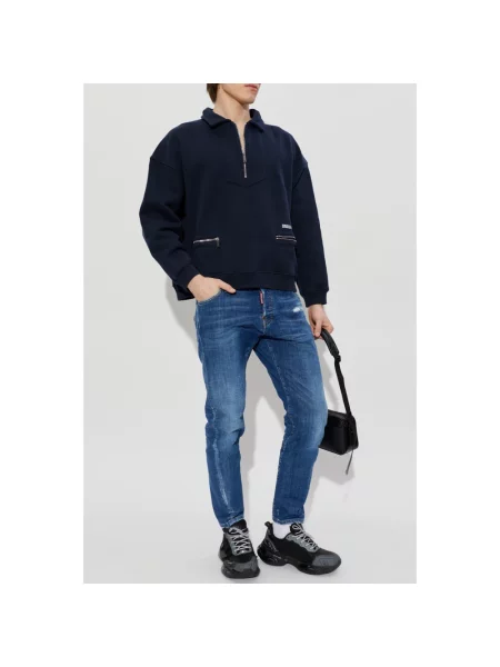 Bluza sportowa Dsquared2 z logo niebieska