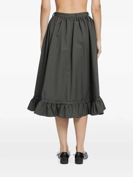 Fustă midi Mm6 Maison Margiela cu volane gri