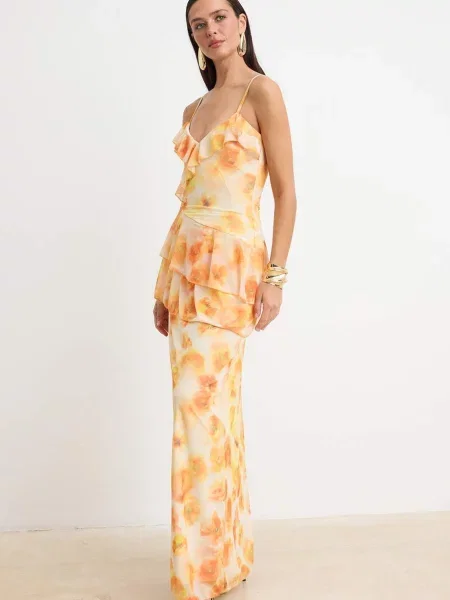 Trendyol Rochie miere / lămâie / deschis / corai galben