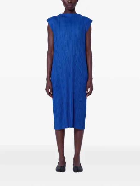 Rochie midi Pleats Please Issey Miyake fără mâneci albastru