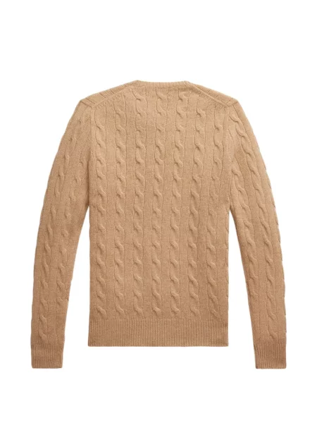 Fleece polo Polo Ralph Lauren με κέντημα με λαιμόκοψη v κόκκινο