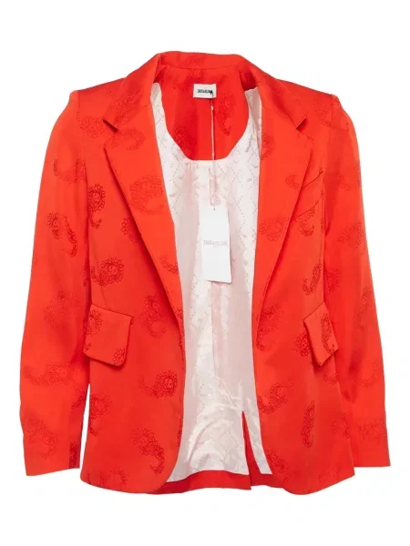 Sacou Zadig&voltaire cu model paisley din jacard roșu