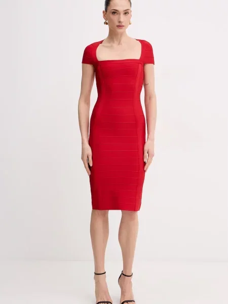 Herve Leger sukienka bodycon czerwona