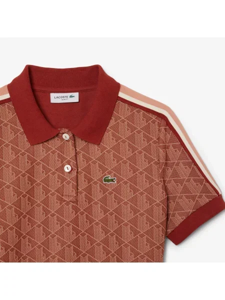 Lacoste сукня Monogram коричнева